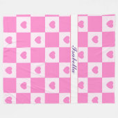 ハートモダンピンクラブコレクション フリースブランケット (正面(横))