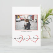 ハートモダンピンク写真バレンタインデー シーズンカード (スタンド正面)