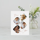 ハートモダンフォトコラージバレンタインデー 箔シーズンポストカード (立ち正面)