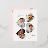 ハートモダンフォトコラージバレンタインデー 箔シーズンポストカード (正面/裏面)