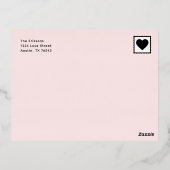 ハートモダンフォトコラージバレンタインデー 箔シーズンポストカード (裏面)