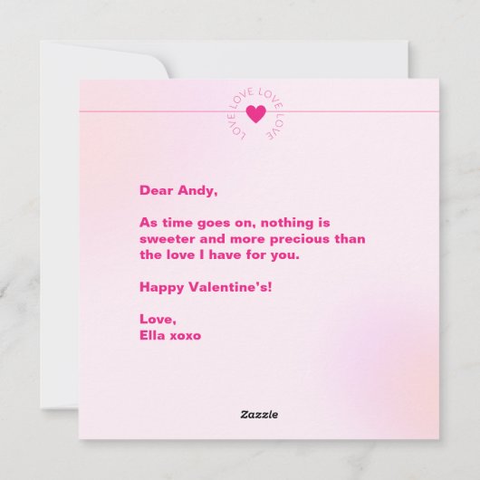 ハートモダンフォーエバーラブフォトバレンタインデー シーズンカード (裏面)