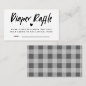ハートモダンベビーシャワーおむつラッフルチケット エンクロージャーカード (正面/裏面)