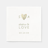 ハートモダンボ素朴ホフローラグ結婚レナリー スタンダードカクテルナプキン (正面)