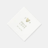 ハートモダンボ素朴ホフローラグ結婚レナリー スタンダードカクテルナプキン (角)