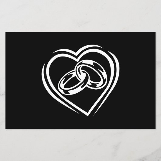 ハートモダンミニマリスト結婚ブラックのアドバイスカード (裏面)