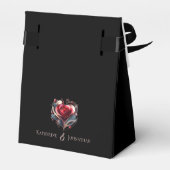 ハートモダン型バラの結婚ありがとう フェイバーボックス (裏面サイド)