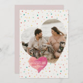 ハートモダン型フォトハッピーバレンタインデーホ シーズンカード (正面/裏面)