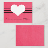 ハートモダン座席表、ピンク プレイスカード (正面/裏面)