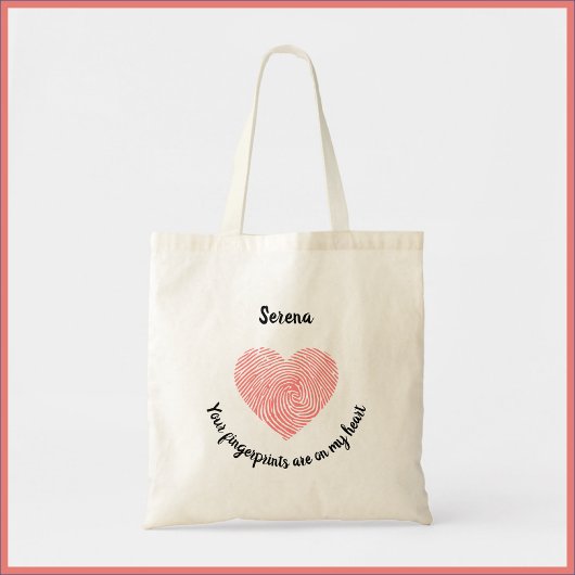 ハートモダン指紋 トートバッグ