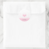 ハートモダン旋回ステッカー、ライトピンク ラウンドシール (バッグ)