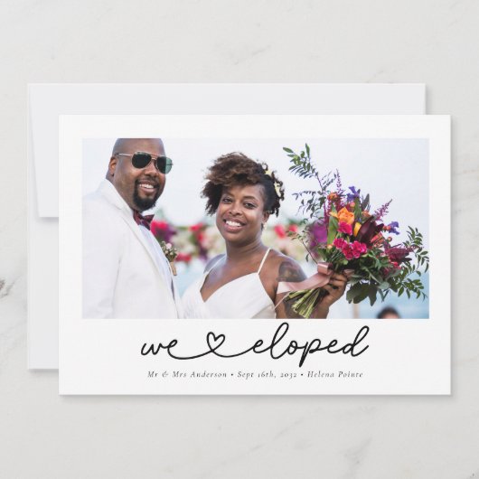 ハートモダン書道私たちは飛び出した写真 案内状 (正面)