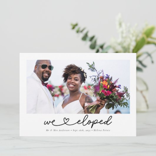 ハートモダン書道私たちは飛び出した写真 案内状 (スタンド正面)