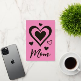 ハートモダン母の日ママ金ゴールド 箔グリーティングカード