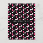ハートモダン混合パターンバレンタインデー ポストカード (正面)