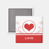 ハートモダン渦巻き磁石、赤 マグネット (正面/裏面)