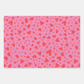 ハートモダン紙吹雪ヴァレンティントリオ ラッピングペーパーシート (正面)