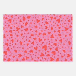 ハートモダン紙吹雪ヴァレンティントリオ ラッピングペーパーシート