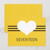 ハートモダン表番号はがき、黄色 ポストカード (正面/裏面)