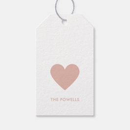 ハートモダン赤面ピンク水玉模様シックカスタム ギフトタグ