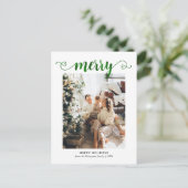 ハートモダン金ゴールドスメリークリプトフォトクリスマス シーズンポストカード (スタンド正面)