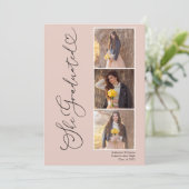 ハートモダン4枚写真卒業パーティー 招待状 (スタンド正面)