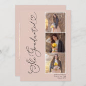 ハートモダン4枚写真卒業パーティー 招待状 (正面/裏面)