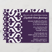 ハートモダン（紋章の）フラ・ダ・リブライダルシャワー招待 招待状 (正面/裏面)