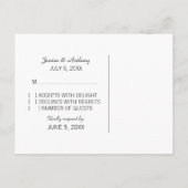 ハートモダンRSVPポストカード、ピンク インビテーションポストカード (裏面)