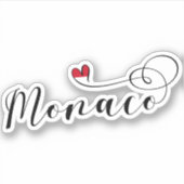 ハートモナコ、モナコ国旗、Iラブモナコ シール (正面)