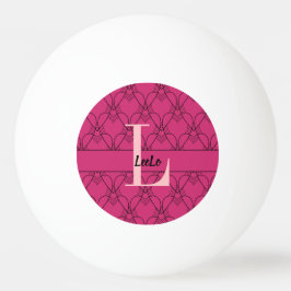 ハートモノグラムとネームカスタムピンポンボール 卓球ボール