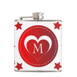 ハートモノグラムのと星 フラスク