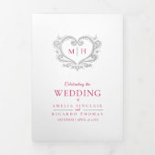 ハートモノグラムアートフォトウェディングプログラム 三つ折りプログラム (カバー)