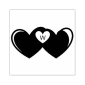 ハートモノグラムウッドアートスタンプ ラバースタンプ (インプリント)