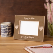 ハートモノグラムカップル結婚写真記念日 レーザー彫刻フレーム (左)