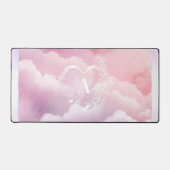 ハートモノグラムピンク天コンピュータデスクマット デスクマット (正面)