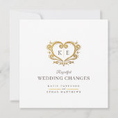 ハートモノグラムライブストリーミングウェディング愛を適応 案内状 (裏面)