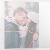 ハートモノグラム写真金ゴールドグリーンウェディングプログラム 三つ折りプログラム (内部最初)