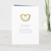 ハートモノグラム写真金ゴールドグレイ結婚ブルー プログラム (裏面)