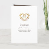 ハートモノグラム写真金ゴールドブラウン結婚式 プログラム (裏面)