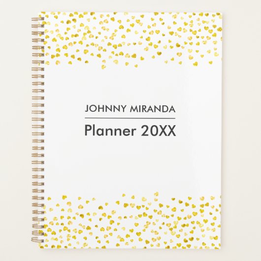 ハートモノグラム名の月と週 プランナー手帳 (正面)