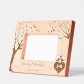 ハートモノグラム名前 カップル ラブツリー デザイン レーザー彫刻フレーム (左)