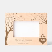 ハートモノグラム名前 カップル ラブツリー デザイン レーザー彫刻フレーム (正面)