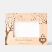 ハートモノグラム名前 カップル ラブ ツリー デザイン レーザー彫刻フレーム (正面)