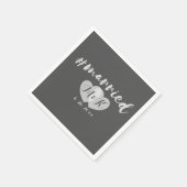 ハートモノグラム結婚したハ結婚シュタグのナプキン スタンダードカクテルナプキン (角)