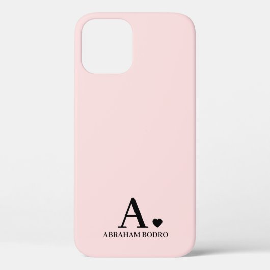 ハートモノグラム ピンクガーリーかわいいフェミニン Case-Mate iPhoneケース (裏面)