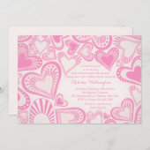 ハートモンテージ ピンクの招待状 招待状 (正面/裏面)