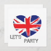 ハートユニオンジャックフラグ招待状 招待状 (正面/裏面)