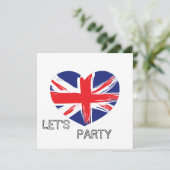 ハートユニオンジャックフラグ招待状 招待状 (スタンド正面)