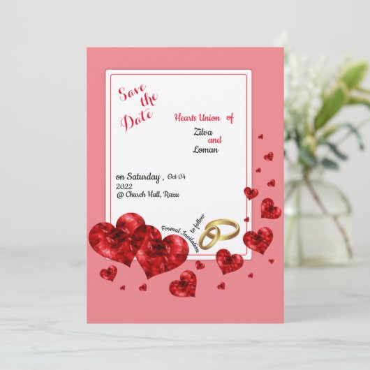 ハートユニオン、レイド紙日付カードを保存 セーブザデート (スタンド正面)